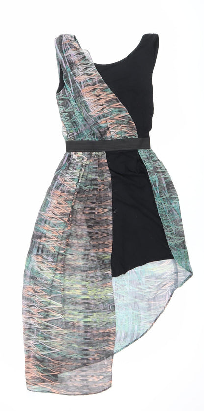 Miss Selfridge Petites Women’s Size 6 Multicoloured Asymmetric Hi-Low Party Dress