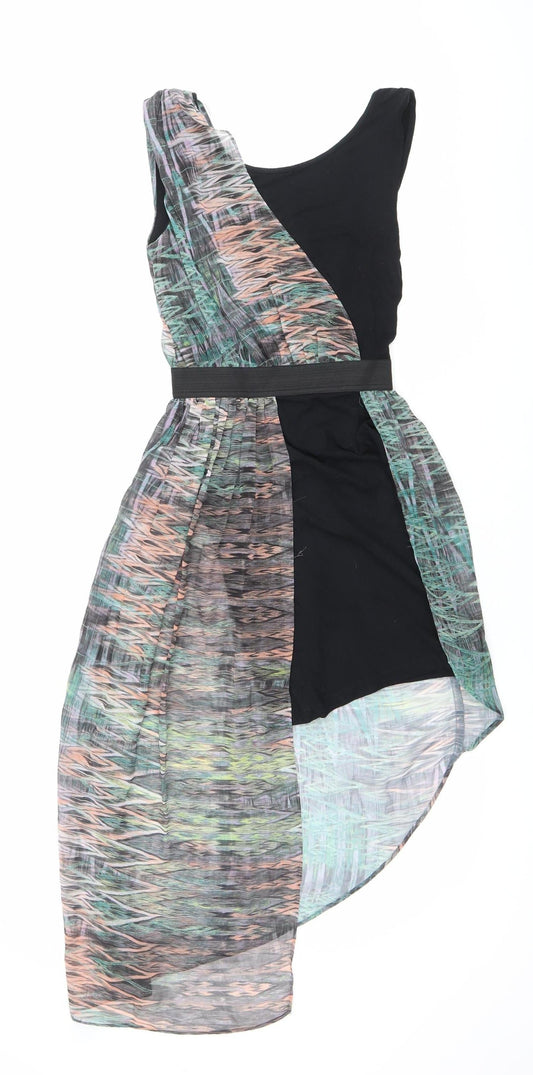 Miss Selfridge Petites Women’s Size 6 Multicoloured Asymmetric Hi-Low Party Dress