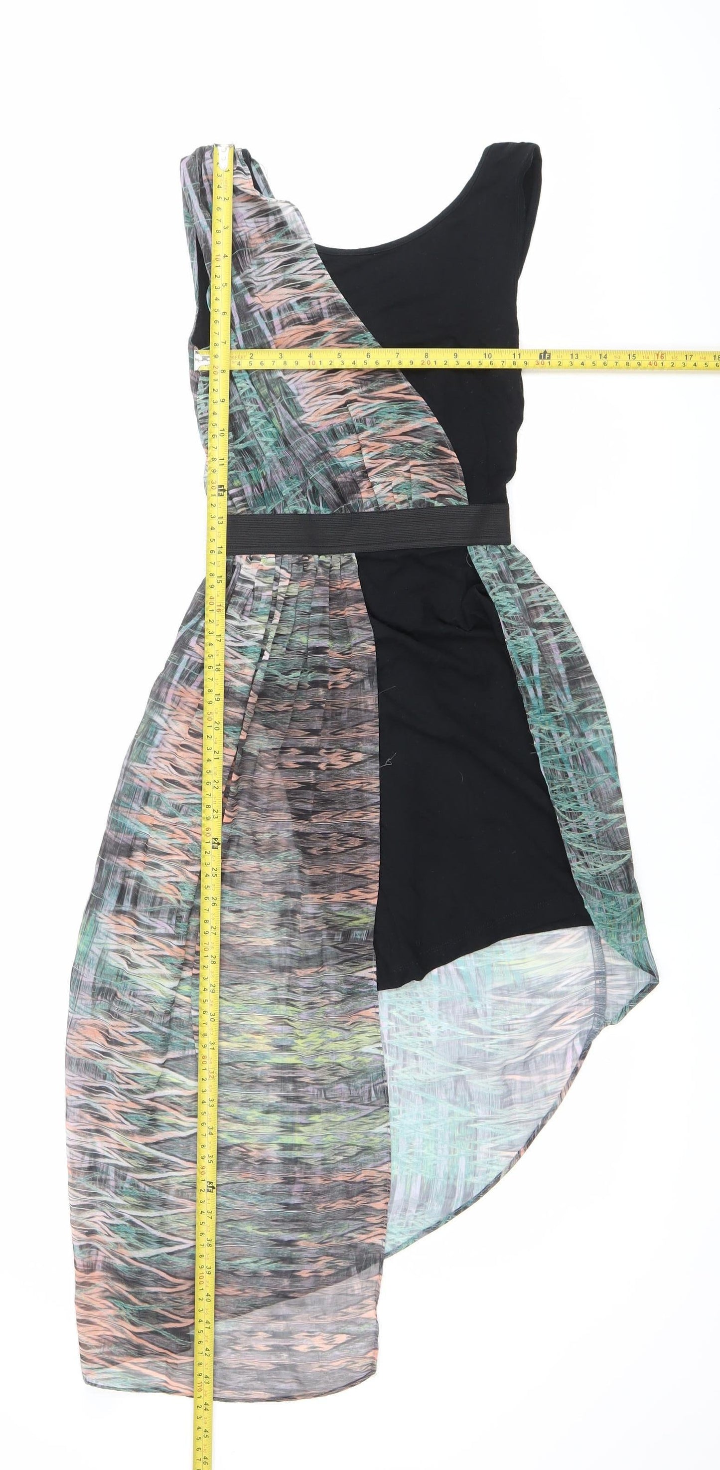 Miss Selfridge Petites Women’s Size 6 Multicoloured Asymmetric Hi-Low Party Dress