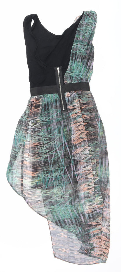Miss Selfridge Petites Women’s Size 6 Multicoloured Asymmetric Hi-Low Party Dress