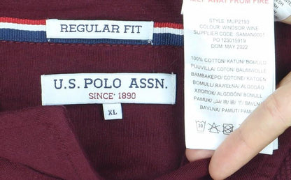 U.S. Polo Assn. Men’s Red XL Regular Fit Short Sleeve Polo Shirt