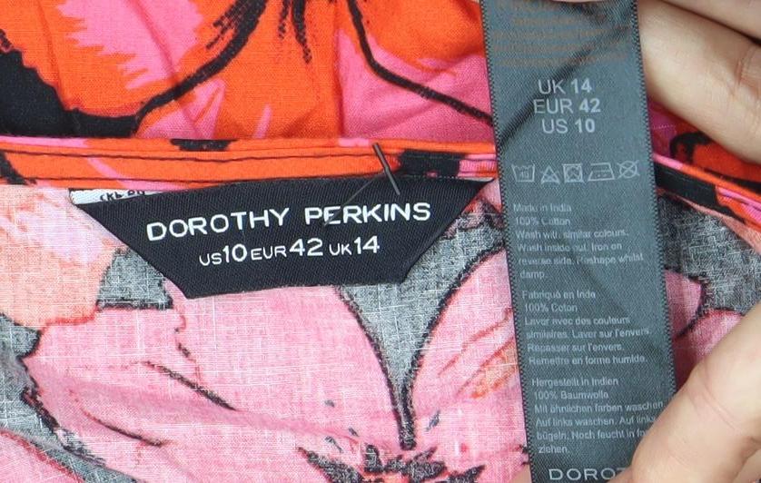 Dorothy Perkins Women’s Multicoloured Floral Wrap Dress UK14