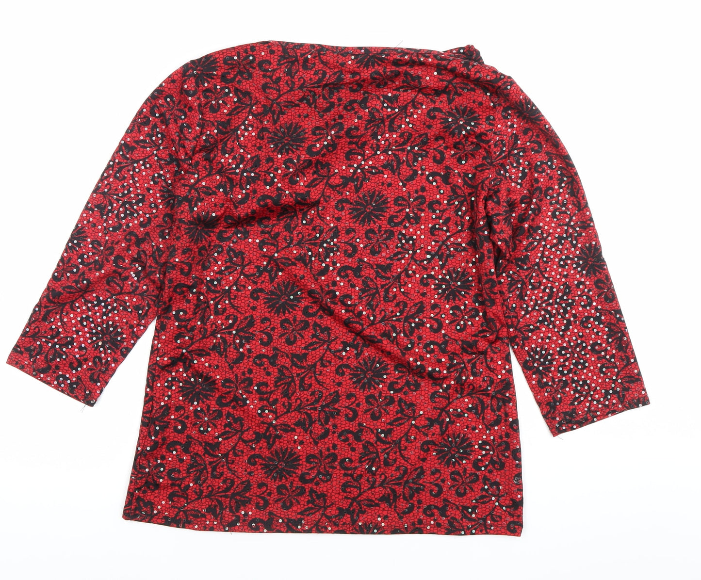 Womens UK Size 16 M&Co Red Tunic Blouse
