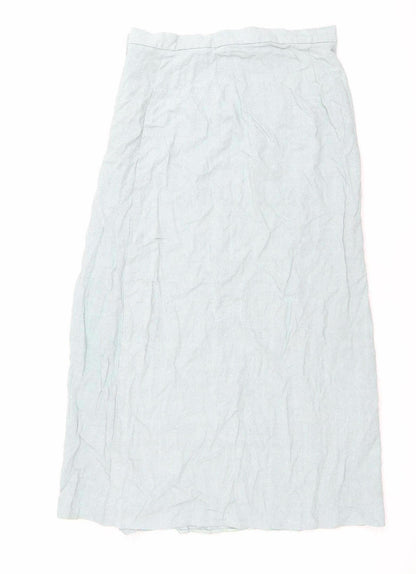 New Look Women Blue Linen Blend Knee Length Skirt UK 8
