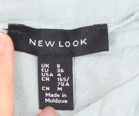 New Look Women Blue Linen Blend Knee Length Skirt UK 8