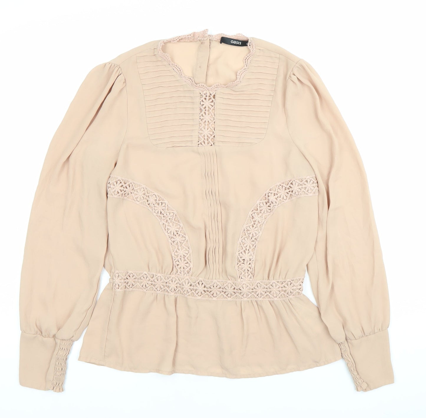 Womens UK Size 8 Oasis Beige Tunic Blouse
