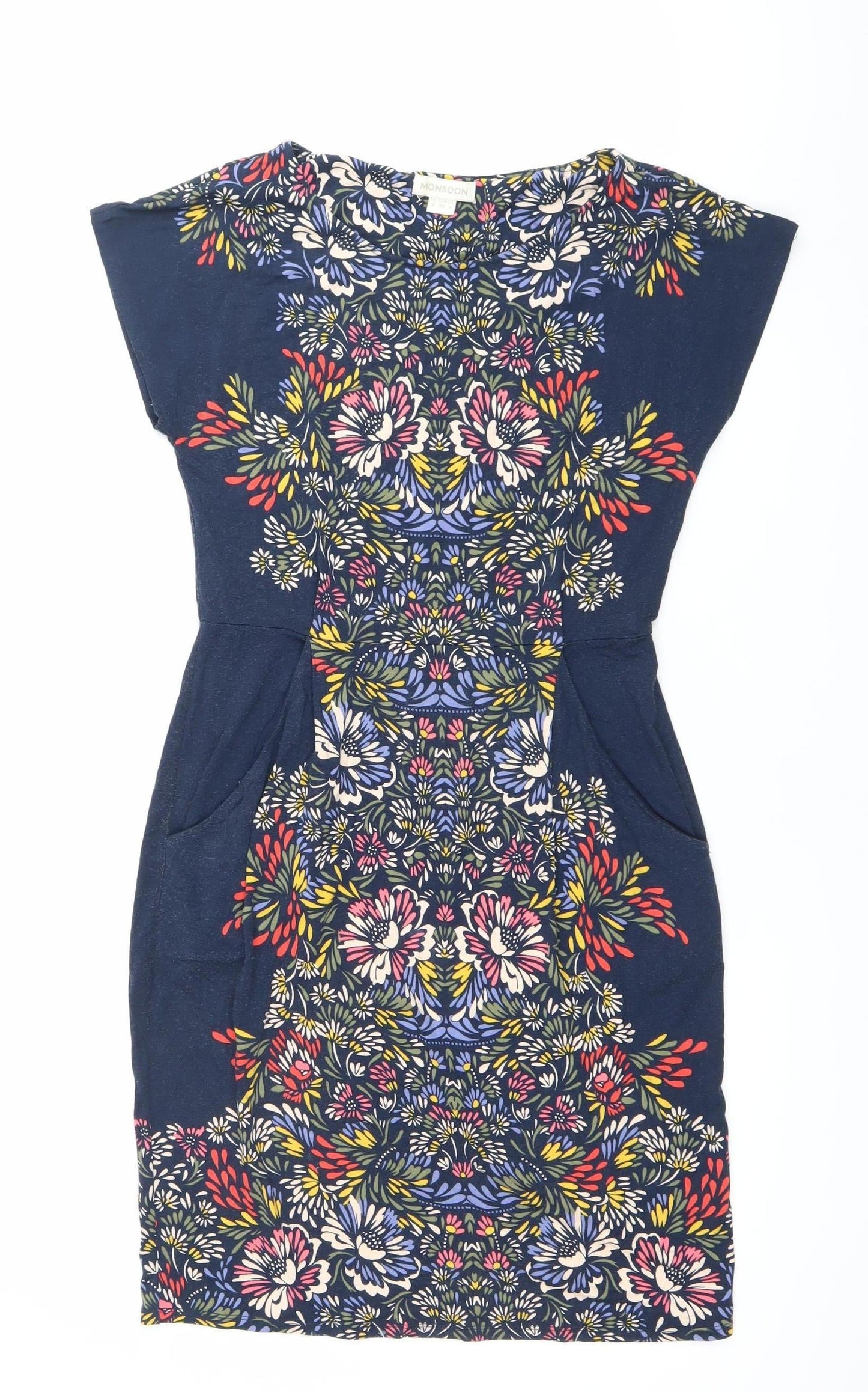 Monsoon Women’s Multicoloured Floral Strapless Bodycon Dress Size 8