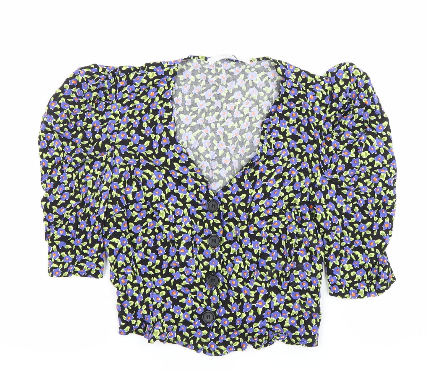 Womens UK Size 8 MICHELLE KEEGAN Multicoloured Cropped Blouse