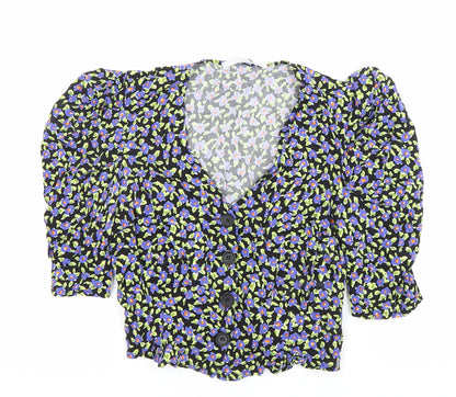 Womens UK Size 8 MICHELLE KEEGAN Multicoloured Cropped Blouse