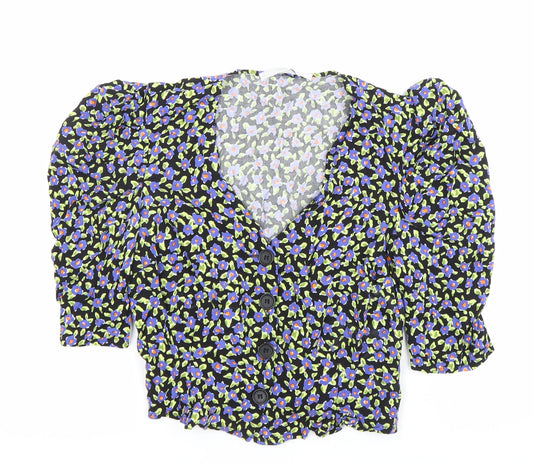 Womens UK Size 8 MICHELLE KEEGAN Multicoloured Cropped Blouse