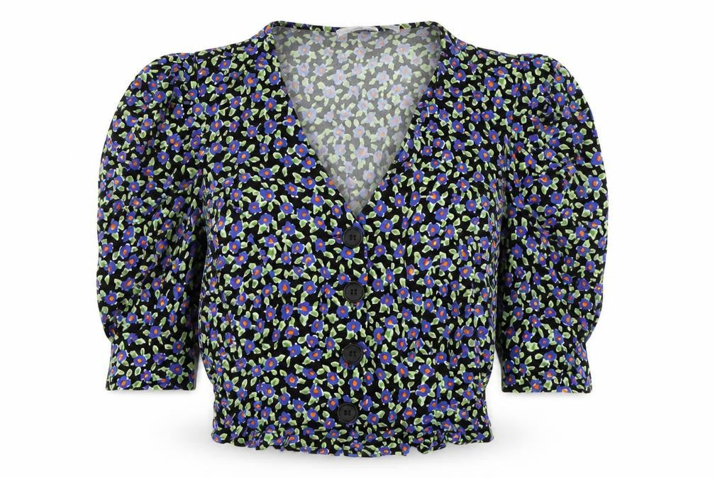 Womens UK Size 8 MICHELLE KEEGAN Multicoloured Cropped Blouse