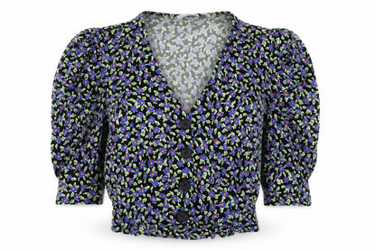 Womens UK Size 8 MICHELLE KEEGAN Multicoloured Cropped Blouse