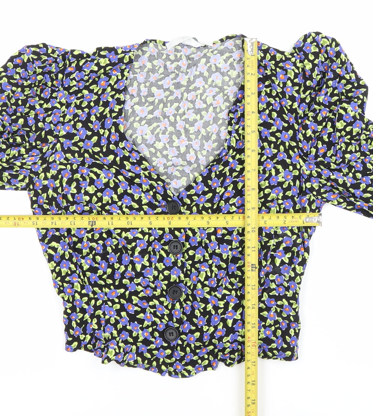 Womens UK Size 8 MICHELLE KEEGAN Multicoloured Cropped Blouse