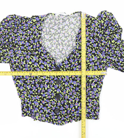 Womens UK Size 8 MICHELLE KEEGAN Multicoloured Cropped Blouse