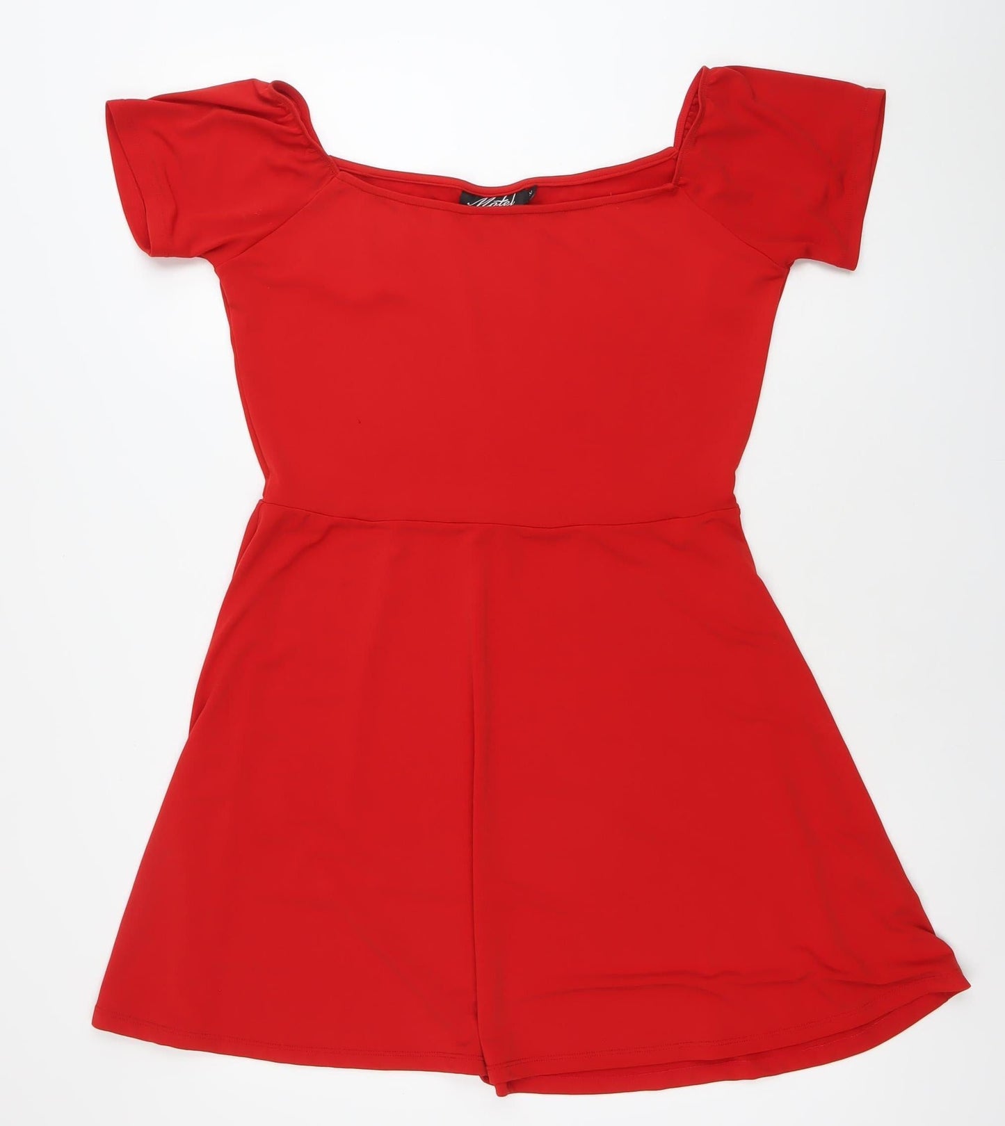 Model Women’s Red A-Line Off Shoulder Dress XL Short Sleeve Party