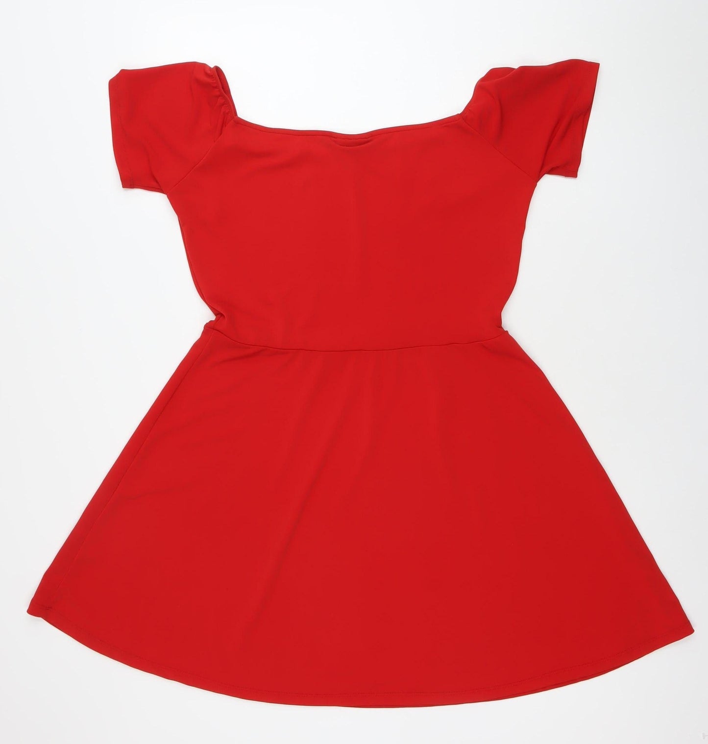 Model Women’s Red A-Line Off Shoulder Dress XL Short Sleeve Party