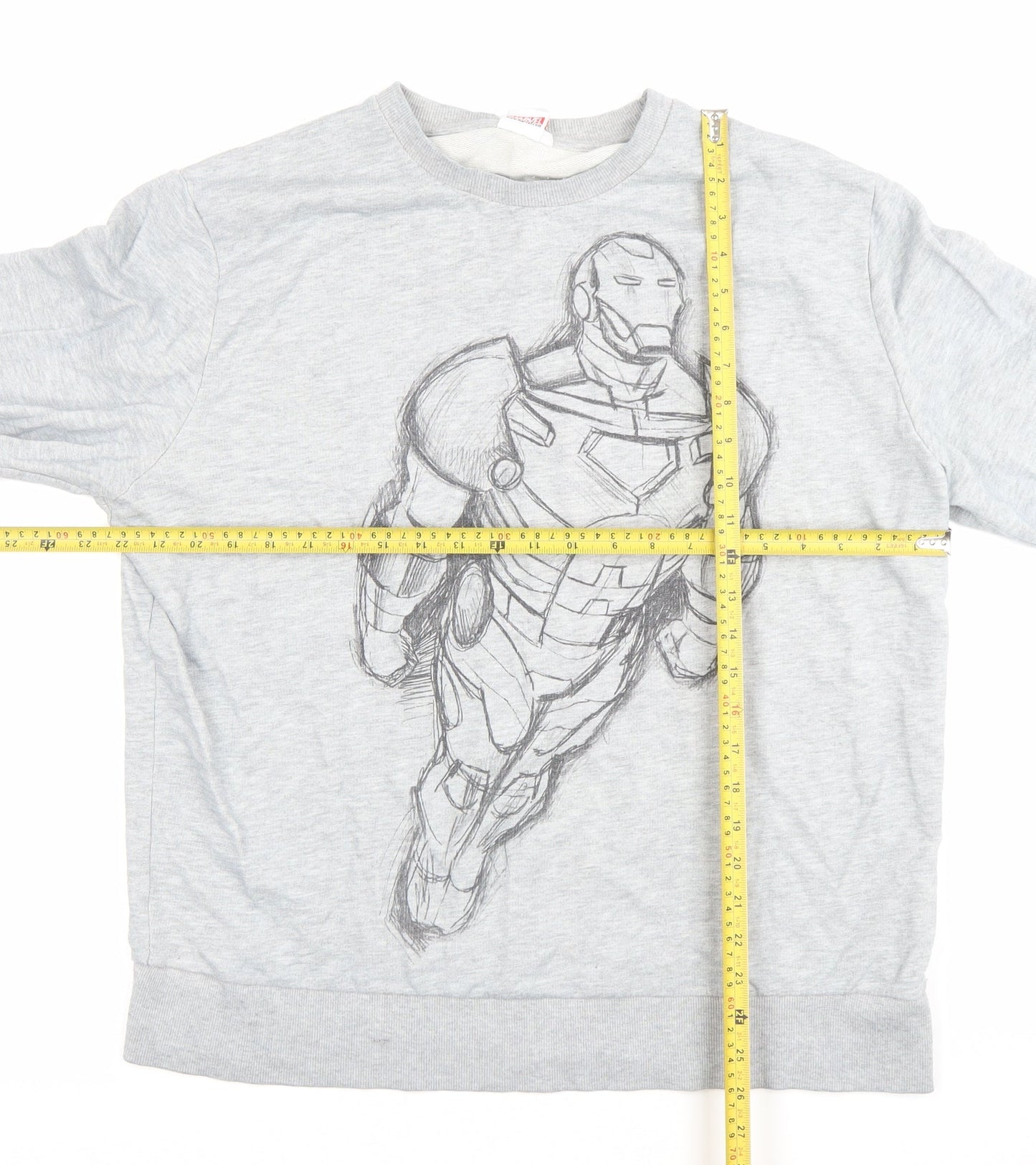Mens UK Size 2XL Marvel Grey Pullover Sweatshirt