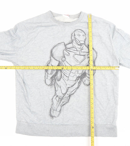 Mens UK Size 2XL Marvel Grey Pullover Sweatshirt