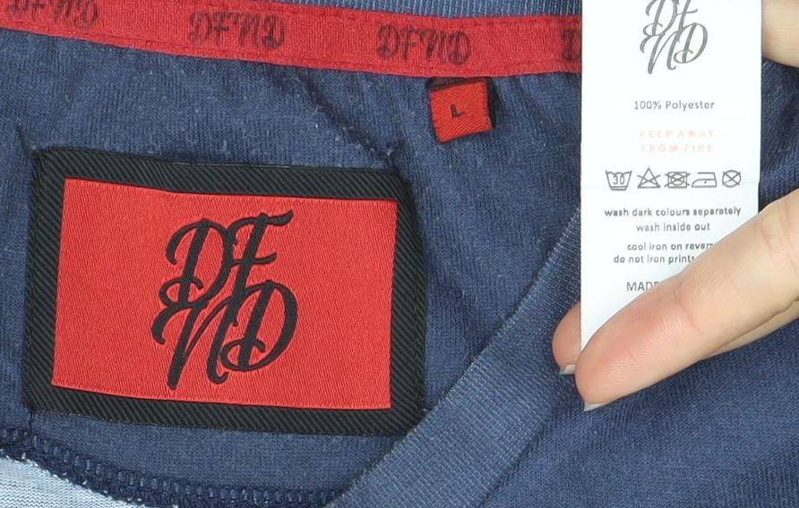 SikSilk Men’s Blue Graphic Ombre Slim Fit T-Shirt Size L