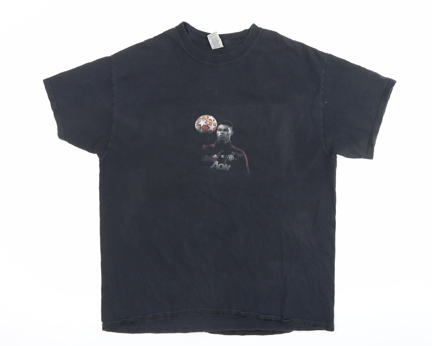 Mens UK Size L Gildan Black  T-Shirt