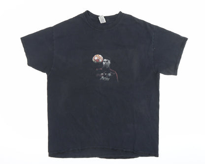 Mens UK Size L Gildan Black  T-Shirt