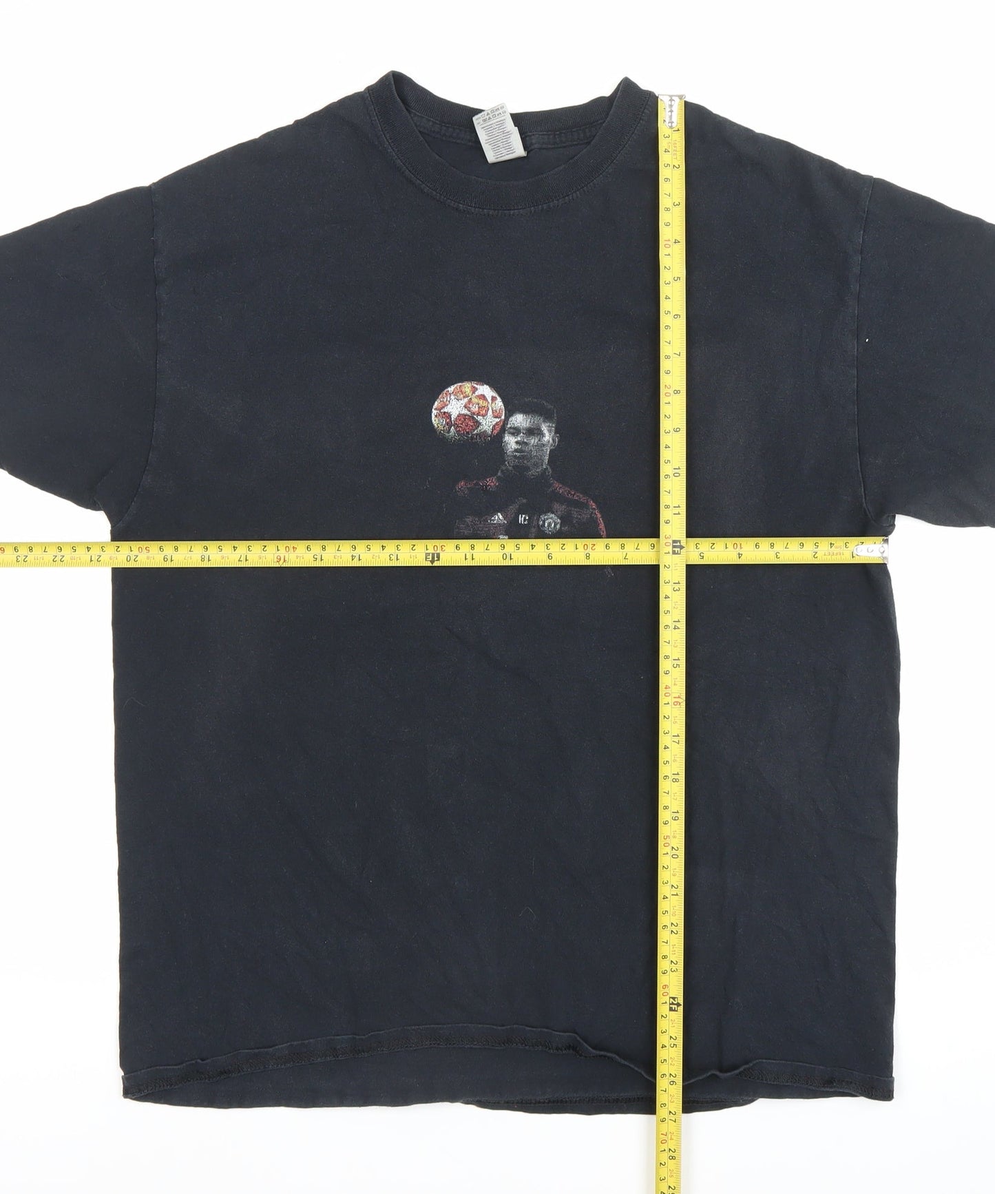 Mens UK Size L Gildan Black  T-Shirt