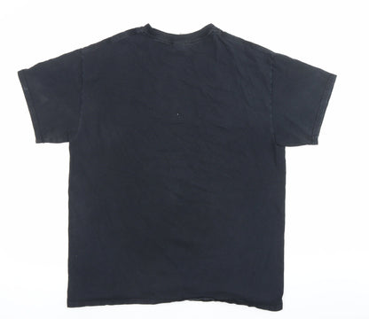 Mens UK Size L Gildan Black  T-Shirt