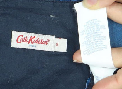 Cath Kidston Women’s Blue Polka Dot Cotton Knee Length A-Line Dress Size 8