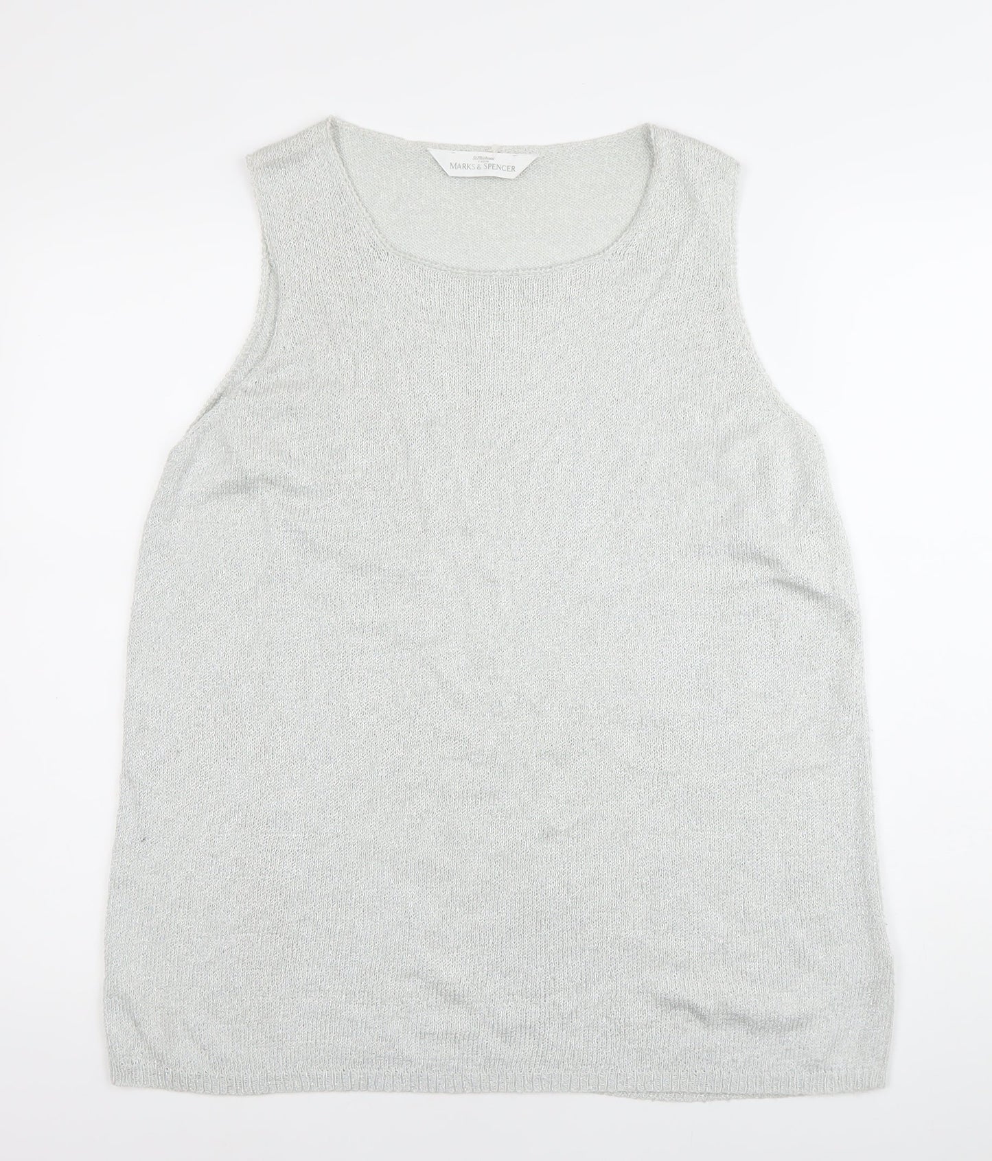 Womens UK Size 18 Marks and Spencer Silver Basic Tank