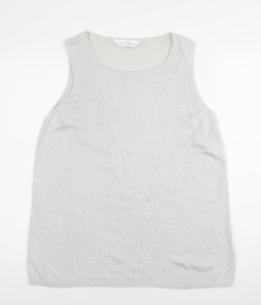 Womens UK Size 18 Marks and Spencer Silver Basic Tank