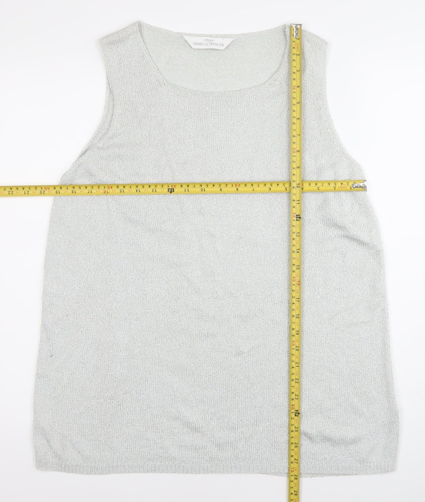 Womens UK Size 18 Marks and Spencer Silver Basic Tank