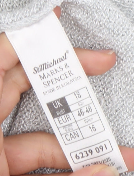 Womens UK Size 18 Marks and Spencer Silver Basic Tank
