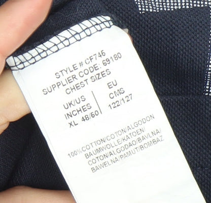 Crosshatch Black Label Men’s Blue Polo Shirt XL Graphic Logo Cotton