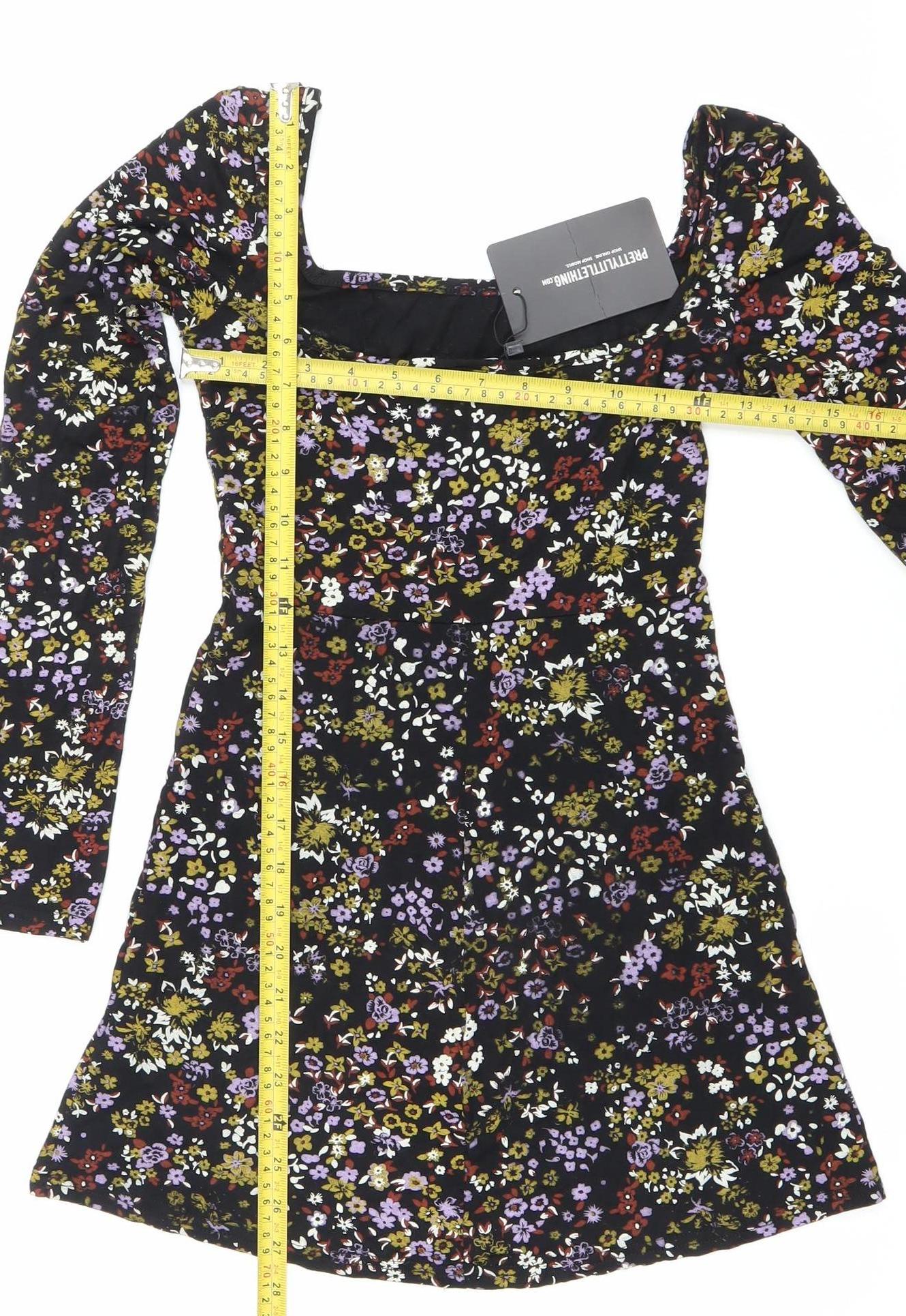 PrettyLittleThing Women’s Multicoloured Floral Mini Dress Size 6
