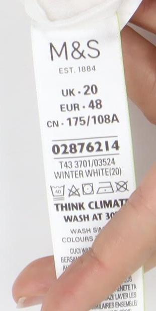 Womens UK Size 20 Marks and Spencer White Basic Blouse