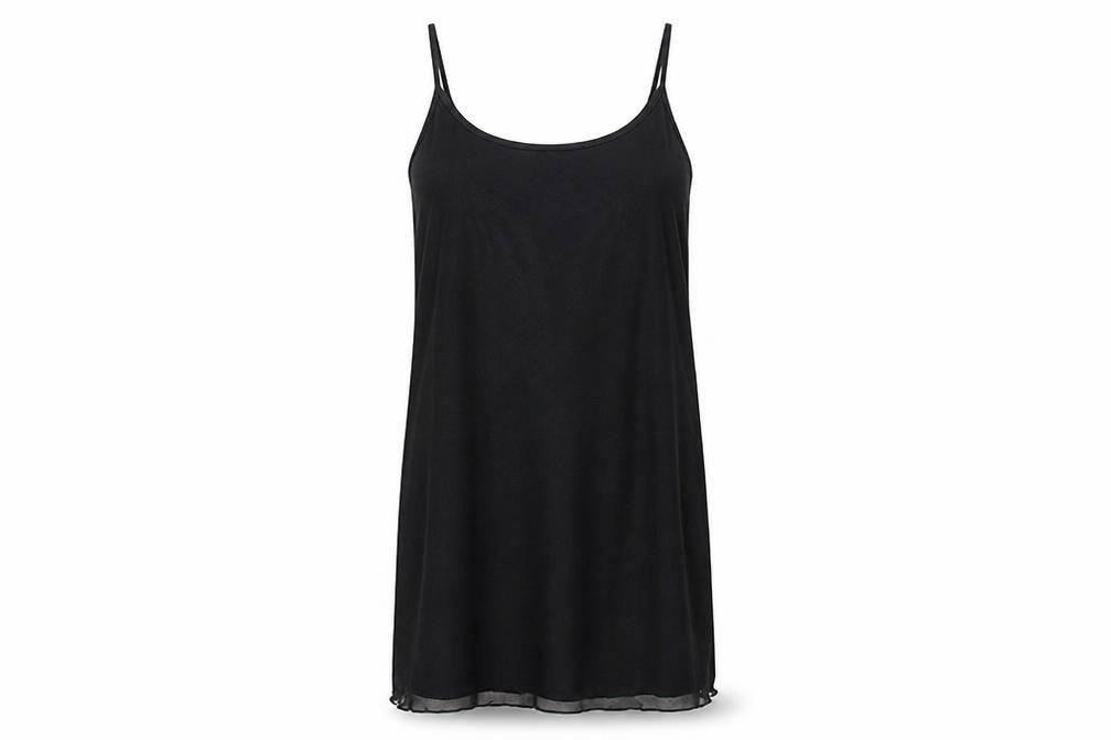 Front view of Silence + Noise Women’s Black M Slip Dress Strappy Summer Partywear