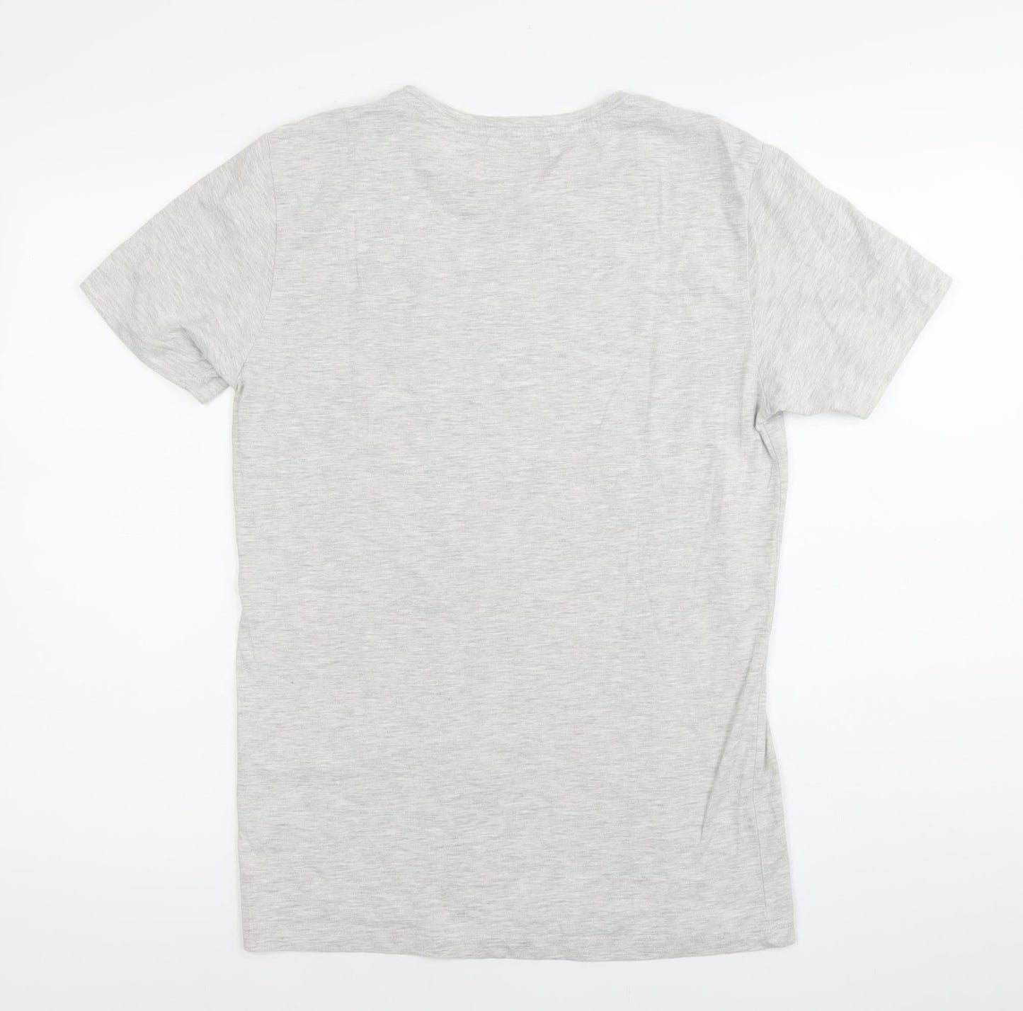 Next Men’s Grey Graphic Print Beach T-Shirt Size S Cotton Crew Neck