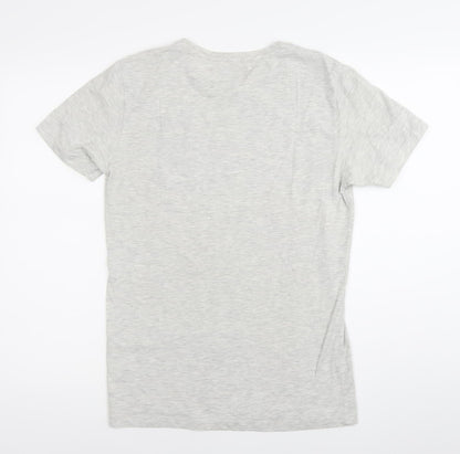 Next Men’s Grey Graphic Print Beach T-Shirt Size S Cotton Crew Neck