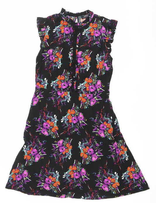 Papaya Women’s Black Floral A-Line Knee Length Dress Size 12