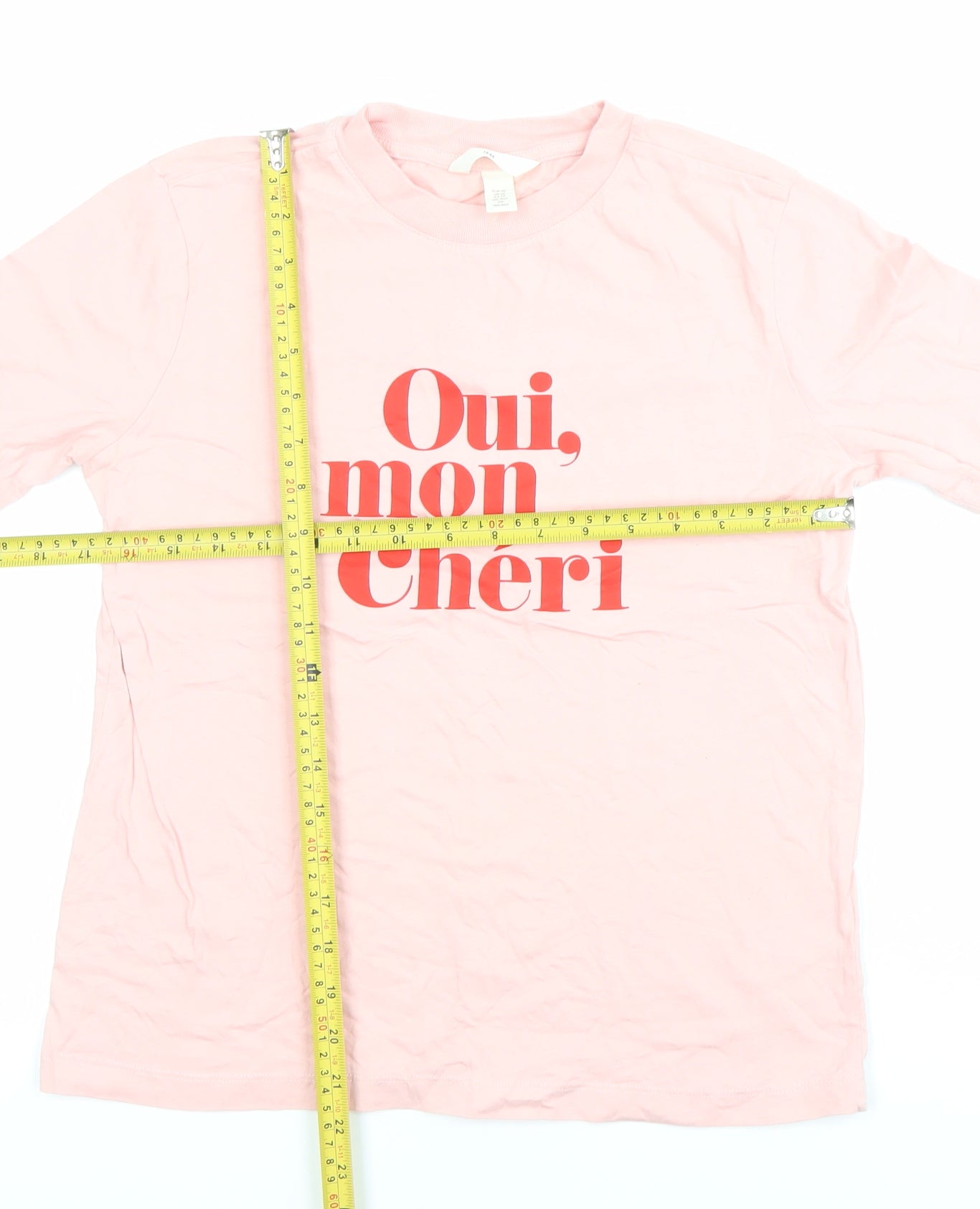 Womens UK Size XS H&M Pink Basic T-Shirt