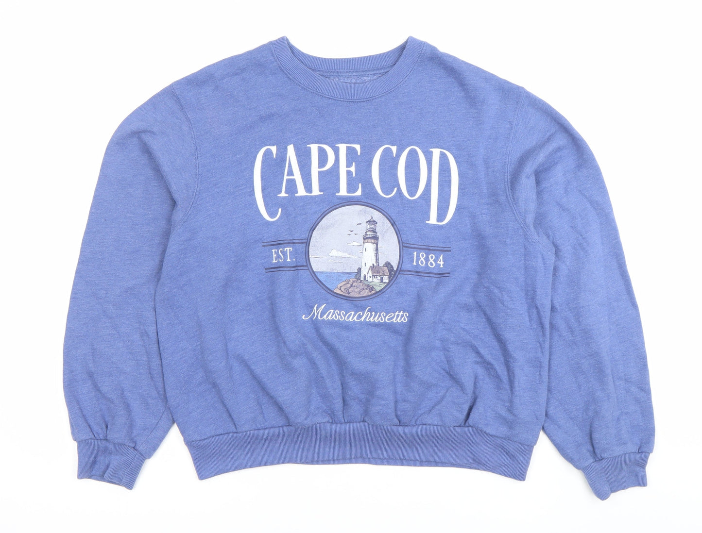Hollister Women’s Blue XS Crew Neck Sweatshirt Cape Cod Print