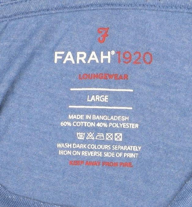 Mens UK Size L Farah Blue  T-Shirt