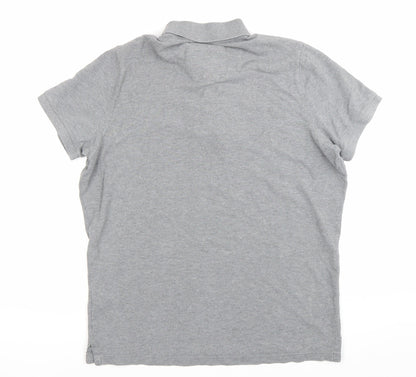 Hollister Men’s Grey Polo Shirt XL Regular Fit Short Sleeve Cotton