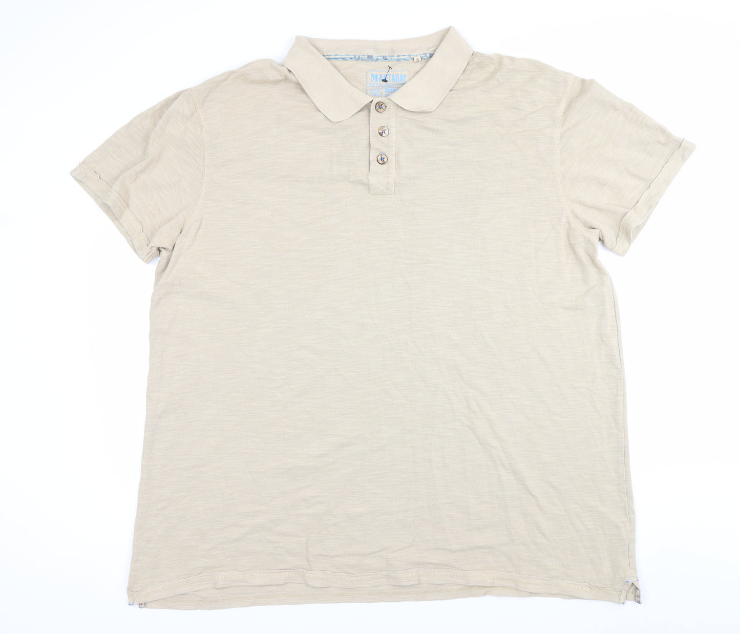 Mantaray Men's Beige 3XL Polo Shirt 100% Cotton Casual Summer