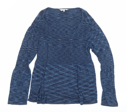 EAST Womens Blue Size 18 Tunic Blouse 100% Cotton Long Sleeve