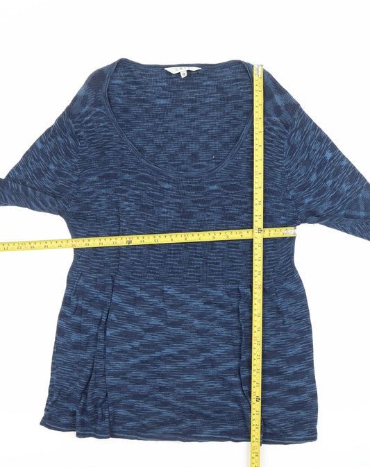 EAST Womens Blue Size 18 Tunic Blouse 100% Cotton Long Sleeve