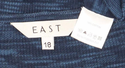 Womens UK Size 18 EAST Blue Tunic Blouse