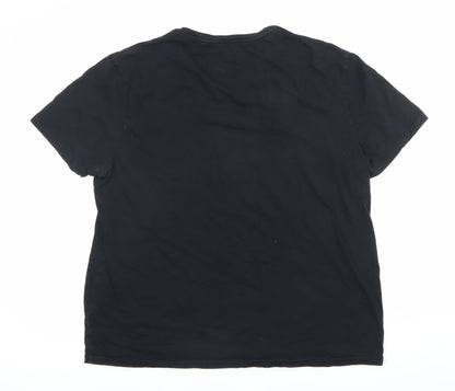 Ralph Lauren Men’s Black V-Neck Cotton T-Shirt Size L Regular Fit