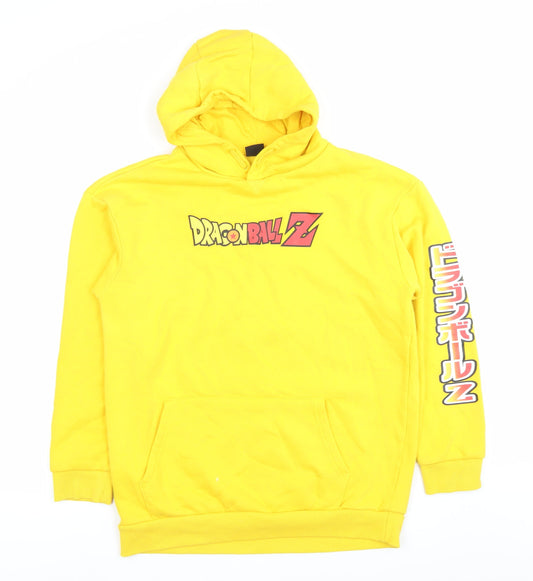 Dragon Ball Z Boys Yellow Pullover Hoodie 14-15 Years Anime Graphic Print