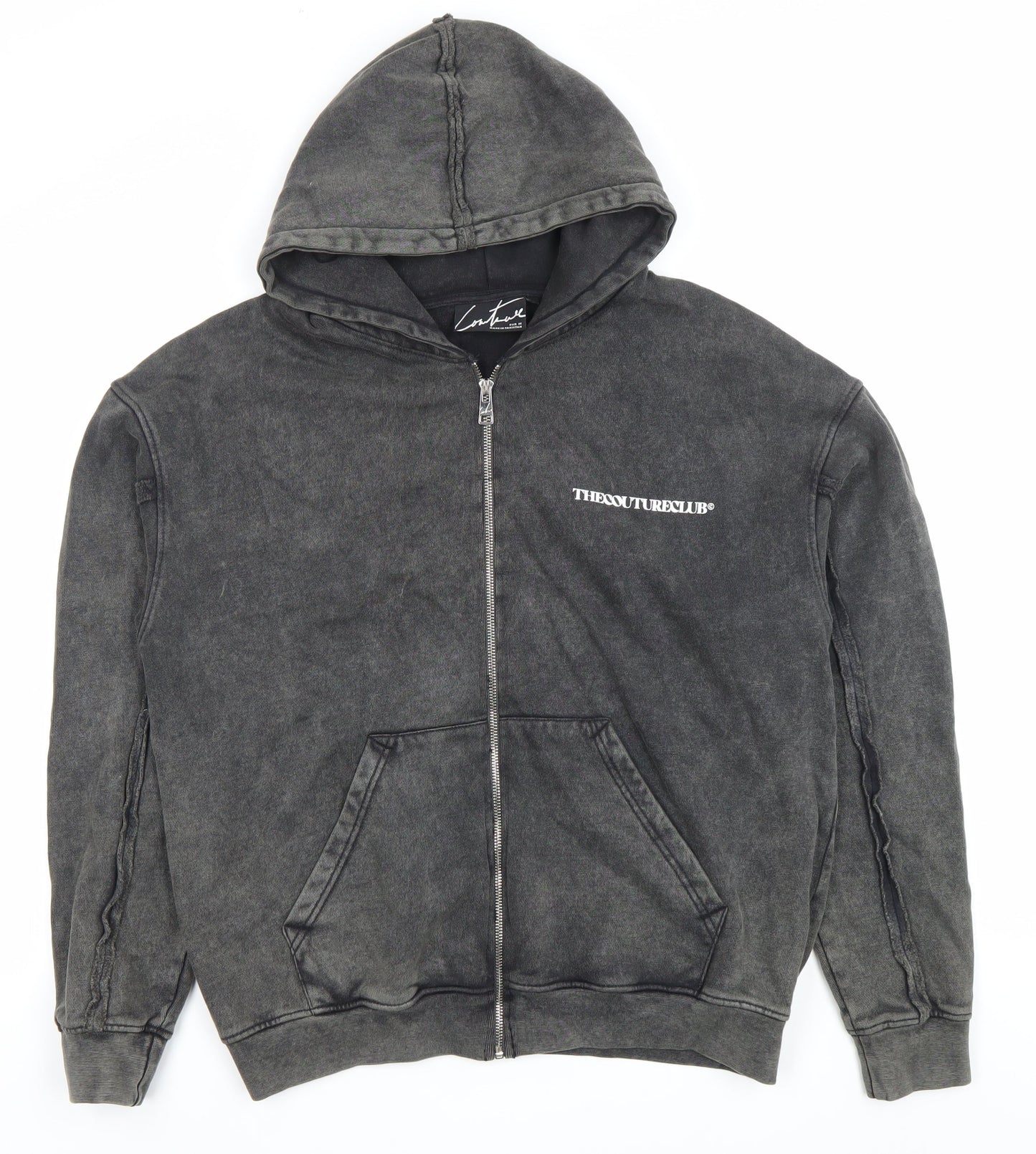 Mens UK Size M Couture Black Full Zip Hoodie